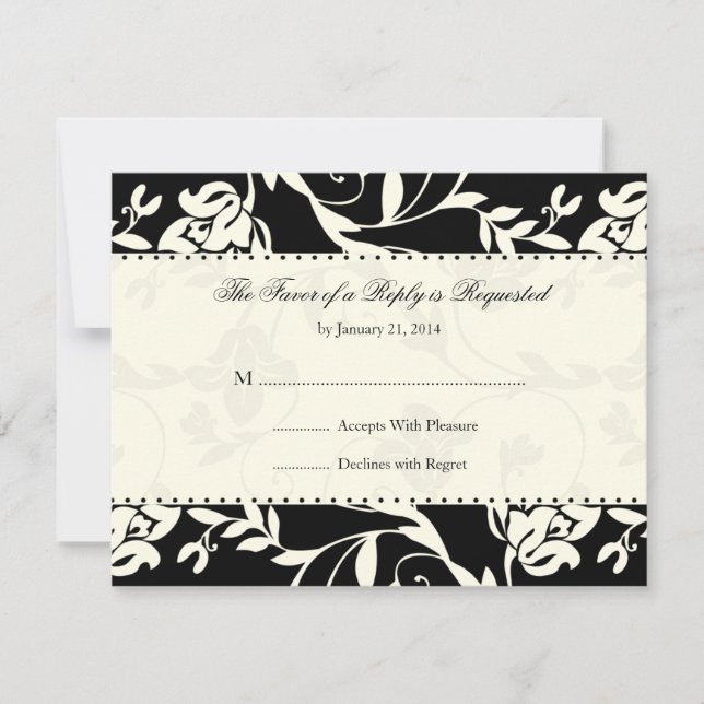 Placas RSVP de Casamento Elegante (Frente)