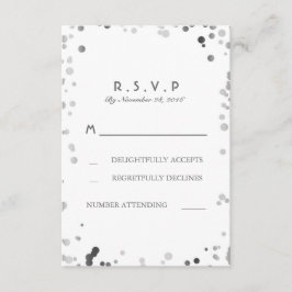 Placas RSVP de Casamento Elegante Branca de Silver