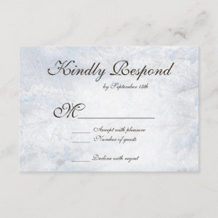 Placas RSVP de Casamento Elegante da Camo da Neve 