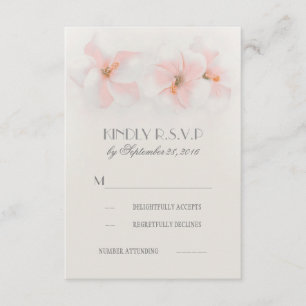 Placas RSVP de casamento florais de hibisco rosa