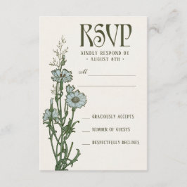 Placas RSVP de Casamento | Floral Art Nouveau