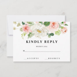 Placas RSVP de Casamento Floral Blush