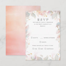 Placas RSVP de Casamento Floral Claro