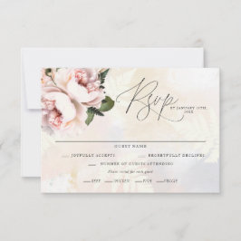 Placas RSVP de Casamento Floral Cor-de-Rosa Esbran