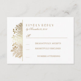 Placas RSVP de Casamento Floral de Ar Dourado