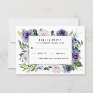 Placas RSVP de Casamento Floral de Molas Florais d