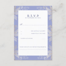 Placas RSVP de Casamento Floral Elegante lavanda R