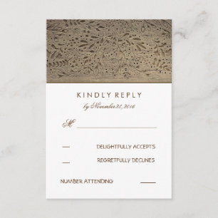 Placas RSVP de Casamento Floral Russo de Madeira G