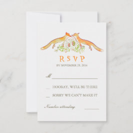 Placas RSVP de Casamento Fox Love