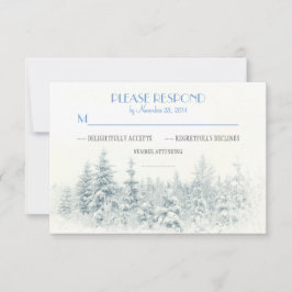 Placas RSVP de casamento no inverno Branco