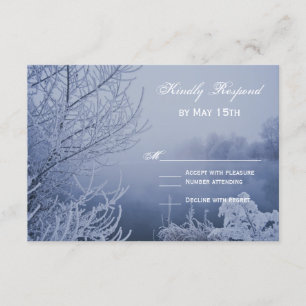 Placas RSVP de Casamento no inverno de Cena de Nev