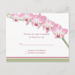 Placas RSVP de Casamento Orquídeo Rosa