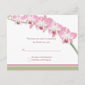 Placas RSVP de Casamento Orquídeo Rosa