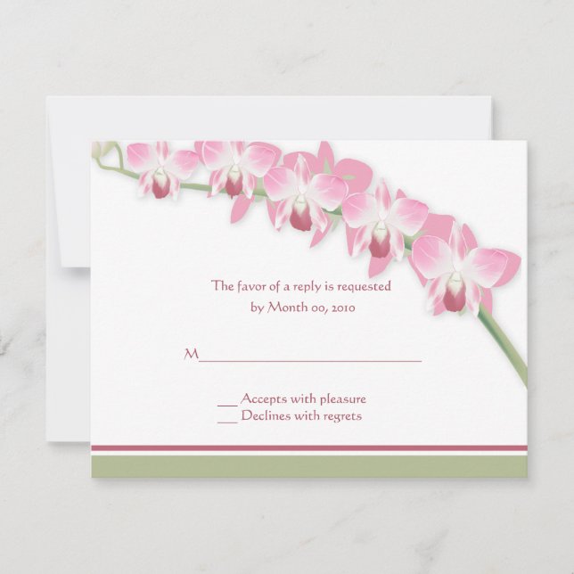 Placas RSVP de Casamento Orquídeo Rosa (Frente)