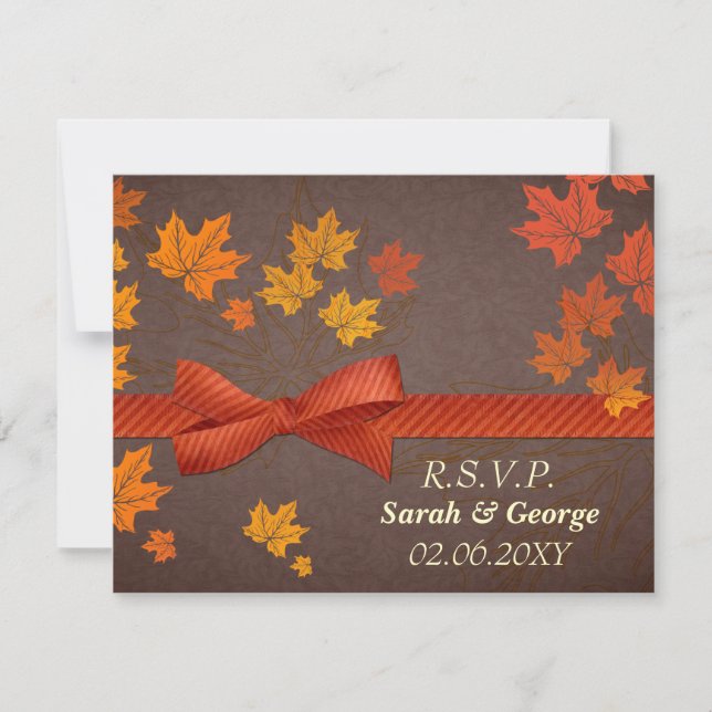 Placas rsvp de casamento outono (Frente)