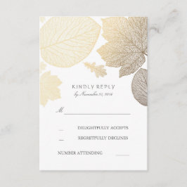 Placas RSVP de Casamento outono de Folhas Douradas