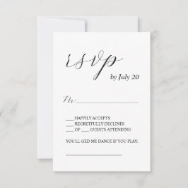 Placas rsvp de casamento para caligrafia simples