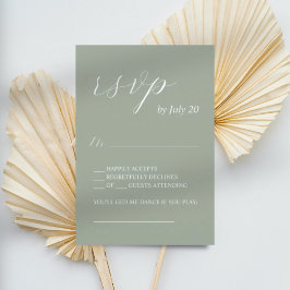 Placas rsvp de casamento para caligrafia verde