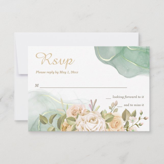 Placas RSVP de Casamento Romance (Frente)
