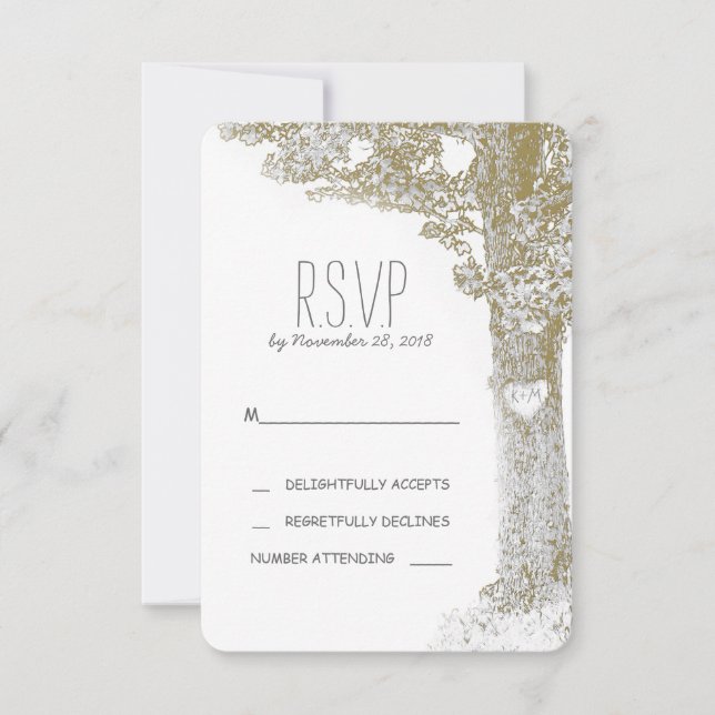 Placas RSVP de casamento românticas russas (Frente)