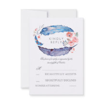 Placas RSVP de Casamento Romântico de Penas Boêmic