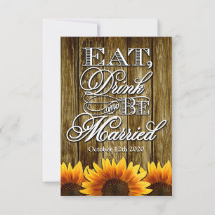 Placas RSVP de Casamento Russo de Girassol Ocident