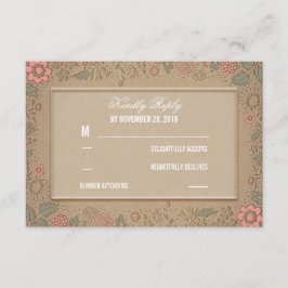 Placas RSVP de Casamento Russo Floral