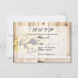 Placas RSVP de Casamento Rustic Sunflower Mason Ja