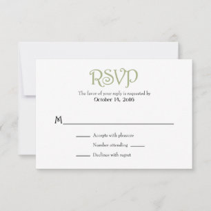 Placas RSVP de Casamento Simples de Azeitona de Se