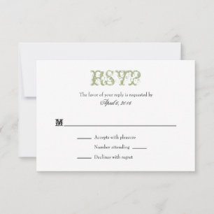 Placas RSVP de Casamento Simples de Azeitona de Se