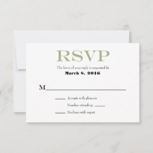 Placas RSVP de Casamento Simples de Azeitona de Se