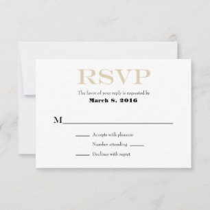 Placas RSVP de Casamento Simples de Branca de Tan