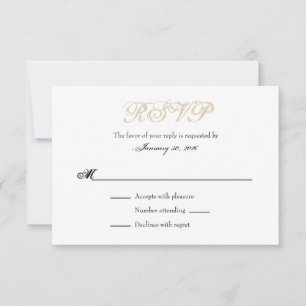 Placas RSVP de Casamento Simples de Branca de Tan