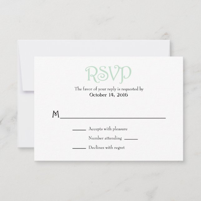 Placas RSVP de Casamento Simples de Placa Branca d (Frente)