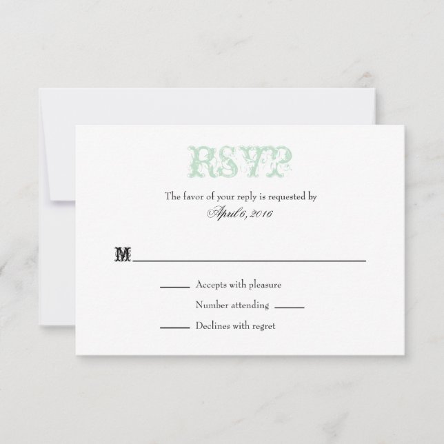 Placas RSVP de Casamento Simples de Placa Branca d (Frente)