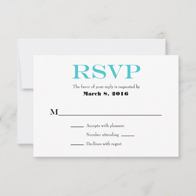 Placas RSVP de Casamento Simples e Placa Branca Tu (Frente)