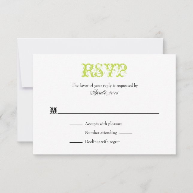 Placas RSVP de Casamento Simples Simples com Placa (Frente)