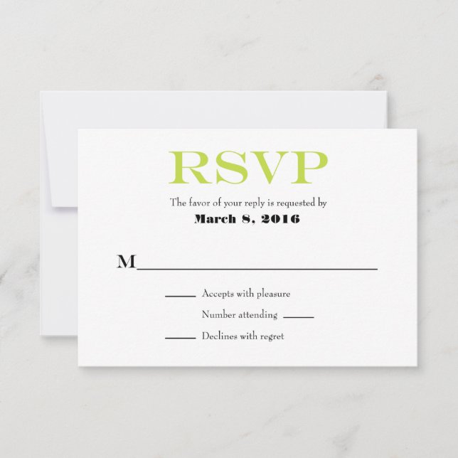Placas RSVP de Casamento Simples Simples com Placa (Frente)