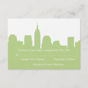 Placas RSVP de Casamento Skyline NYC