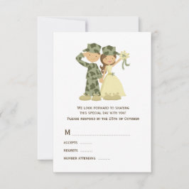 Placas RSVP de Casamento Soldado e Noiva