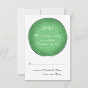 Placas RSVP de Casamento Verde da Marca D'Água Fl