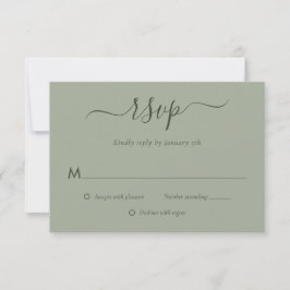 Placas RSVP de Casamento Verde do Modern Sage