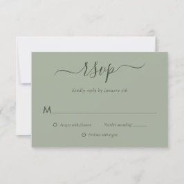 Placas RSVP de Casamento Verde do Modern Sage