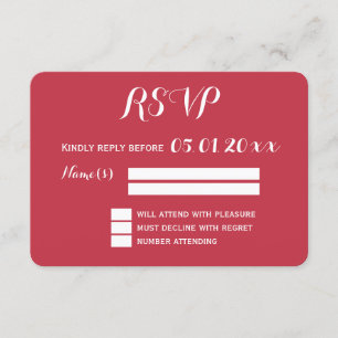Placas RSVP De Casamento Vermelho Com Coração