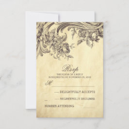 Placas RSVP de casamento vintage Antigo