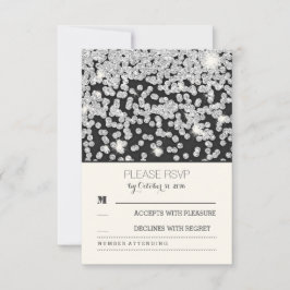 placas RSVP de casamento vintage de pontos brilhan