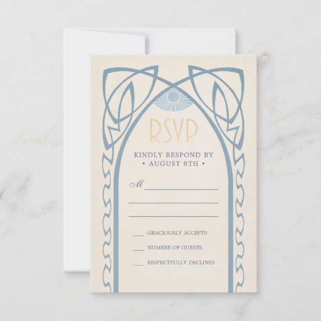 Placas RSVP de Casamento | Vintage Nouveau (Frente)