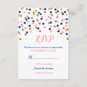 Placas RSVP de Chá de fraldas de Confetti Azul-Ros