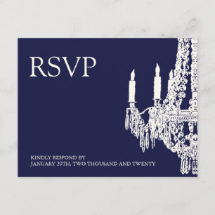 Placas RSVP de Chandelier Azul-Meia-noite