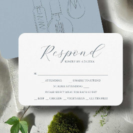 Placas RSVP de Escolha de Refeição de Casamento Ch
